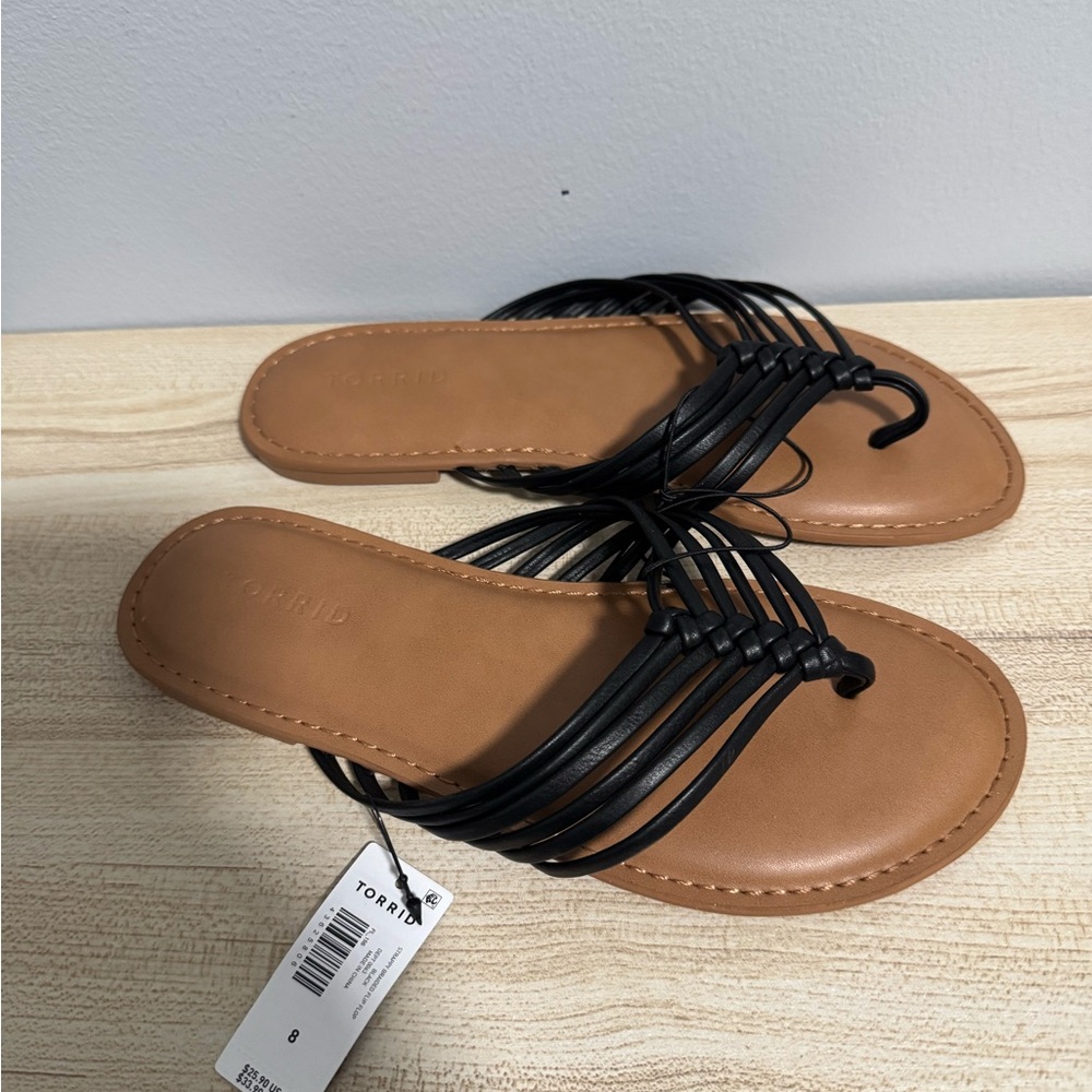 Torrid Black and Brown Strappy Sandals